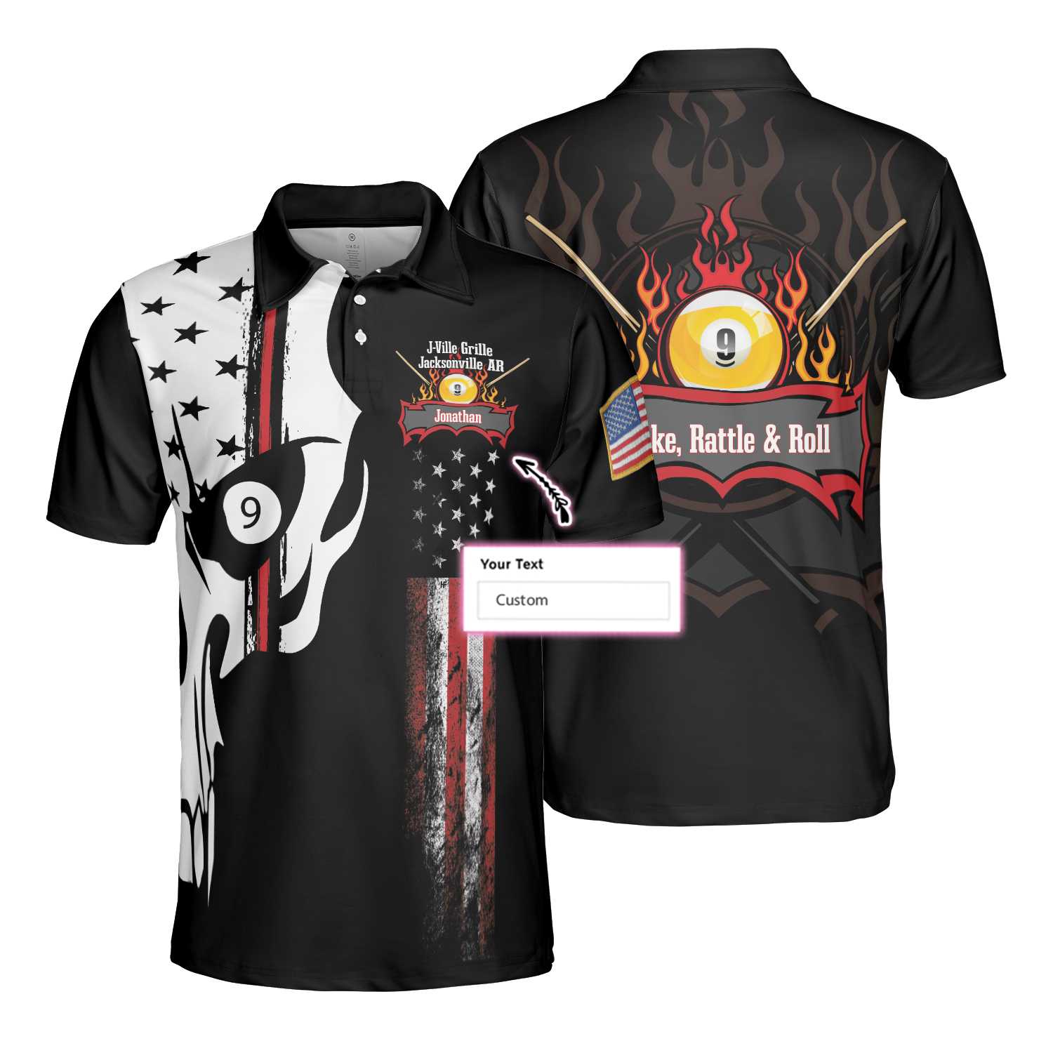 J-Ville Grille Jacksonville AR Custom Polo Shirt