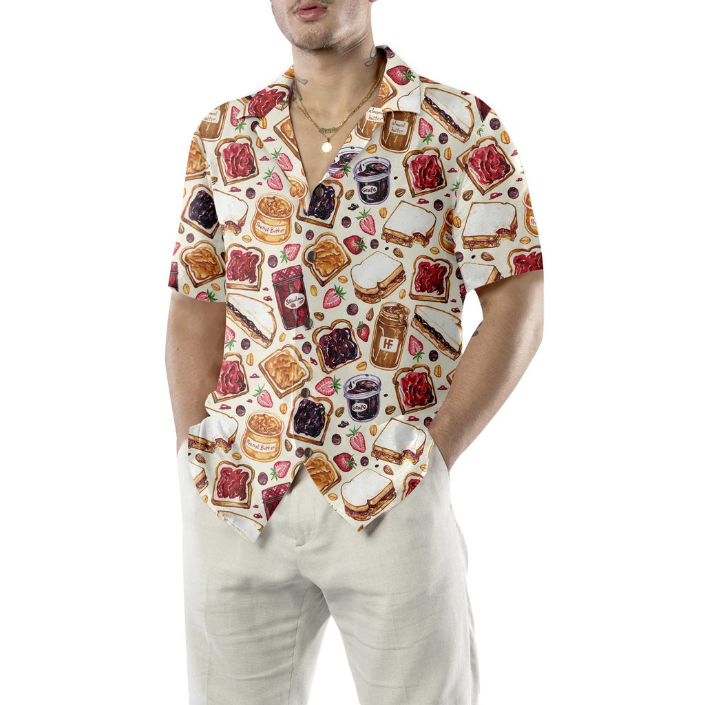 Peanut Butter and Jelly Hawaiian Shirt, Funny Peanut Butter Shirt, Gift For Peanut Butter Lovers