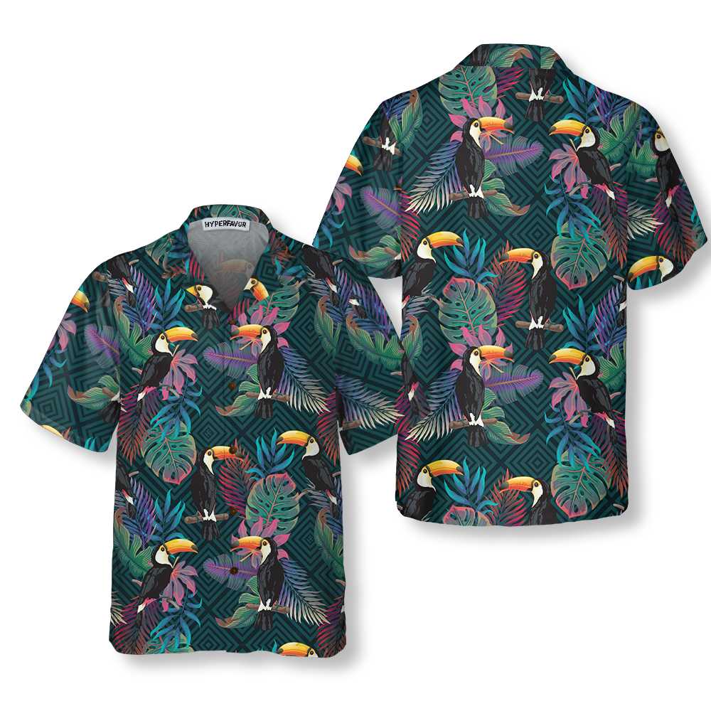 Summer Exotic Pattern With Toucan Bird Hawaiian Shirt, Tropical Toucan Shirt, Toucan Hawaiian Shirt For Men And Women
