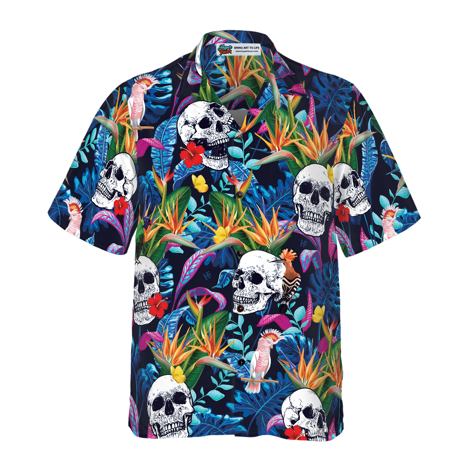 Colorful Tropical Forest And Skull Hawaiian Shirt