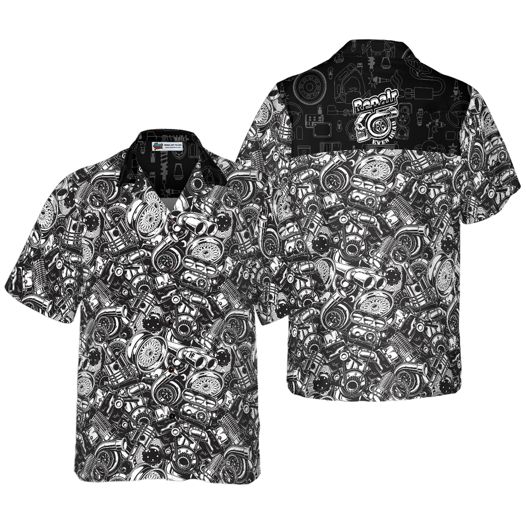 Repair Even Dead On Dark Background Hawaiian Shirt