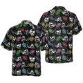 Skulls And Colorful Palm Leaves Hawaiian Shirt