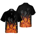 Fire Skeletons Night Party Hawaiian Shirt