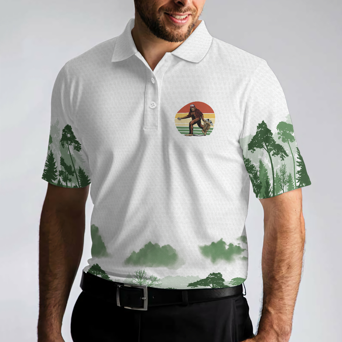 Golf Not All Wanders Polo Shirt, Cool Big Foot Golf Shirt For Male Golfers, Beer Drinking Golf Shirt